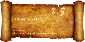 Kutas Zoltán névjegykártya